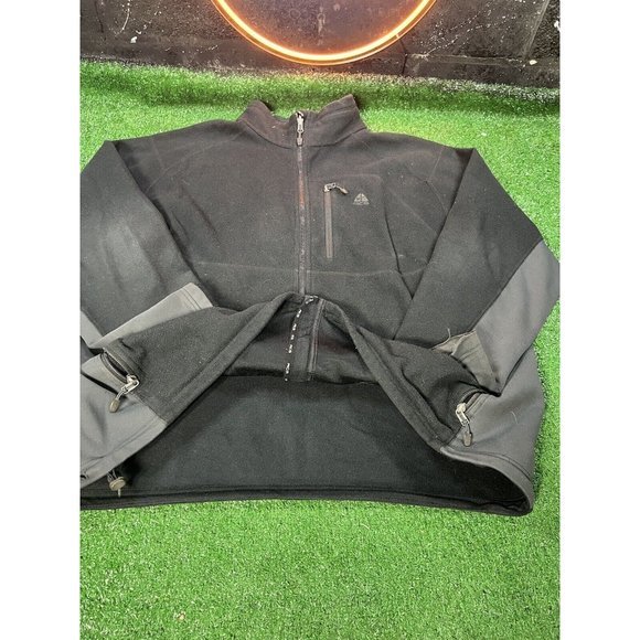 Nike ACG Fleece Black/Gray Therma Full Zip Up Mens Jacket Size XXL - Picture 5 of 8